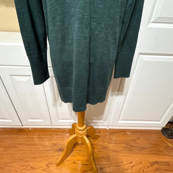 J Jill Sweater Womens M Green Knit Cardigan One Front Button Cotton Blend - Picture 7 of 11